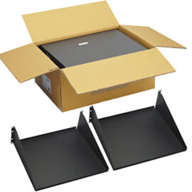 15" Deep Single Sided Rack Shelf with 3 RMS in 2 Pack