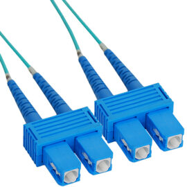 SC-SC Duplex Multimode 50/125 (OM3) Fiber Optic Patch Cable with in Aqua