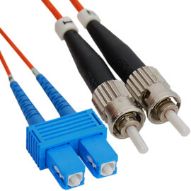 SC-ST Duplex Multimode 50/125 (OM2) Fiber Optic Patch Cable in Orange