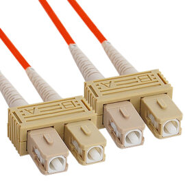 SC-SC Duplex Multimode 62.5/125 (OM1) Fiber Optic Patch Cable with in Orange