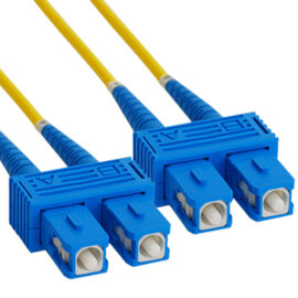 SC-SC Duplex Singlemode 9/125 (OS1) Fiber Optic Patch Cable in Yellow
