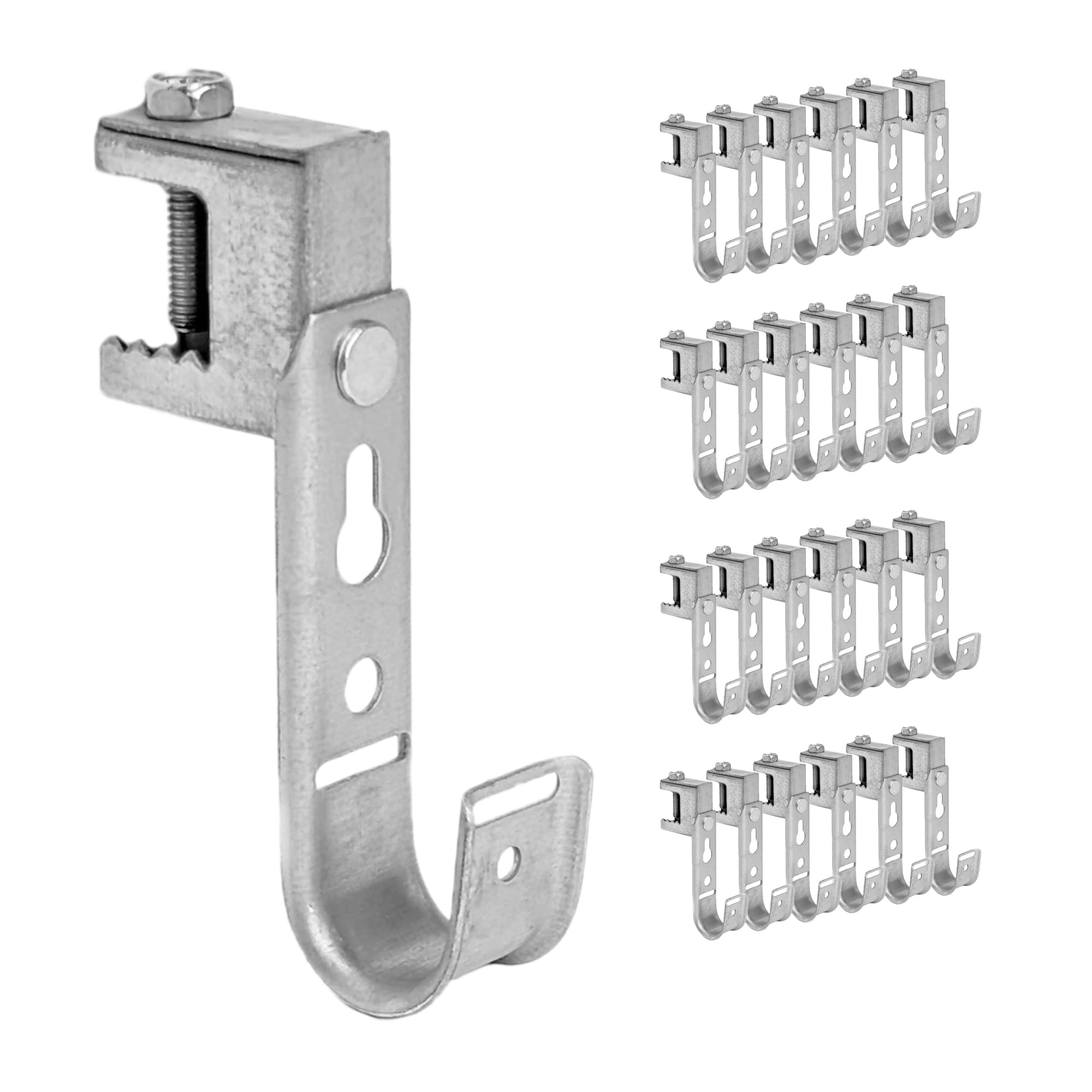 ICC Beam Clamp J Hook 3/4” Without Retainer Clip - Galvanized Steel Cable Management Hooks for Hanging Cable to Beams - Rust-Resistant, EIA and TIA Compliant - 3/4 Inch 25 Pack