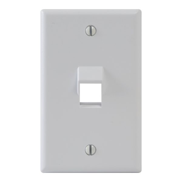Angled Faceplate with 1 Angled Port for EZ/HD Style in Single Gang IC107DA1WH