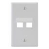 Angled Faceplate with 2 Angled Ports for EZ/HD Style in Single Gang IC107DA2WH