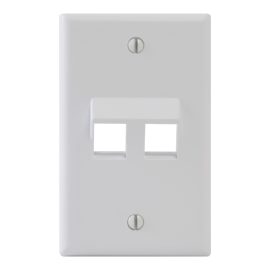 Angled Faceplate with 2 Angled Ports for EZ/HD Style in Single Gang IC107DA2WH