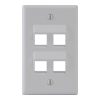 Angled Faceplate with 4 Angled Ports for EZ/HD Style in Single Gang IC107DA4WH