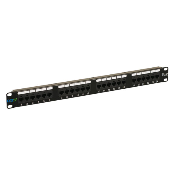CAT5e Patch Panel with 24 Ports and 1 RMS