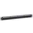 CAT6A feed through patch panel at a 45 degree angle
