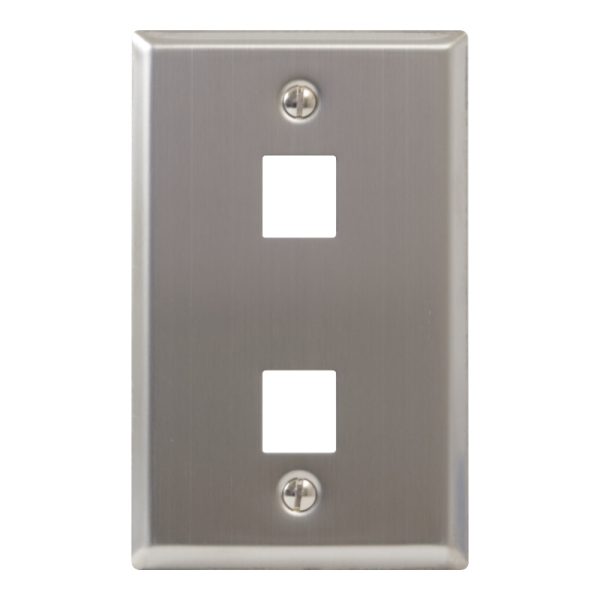 Classic Stainless Steel Faceplate 2 Port IC107SF2SS