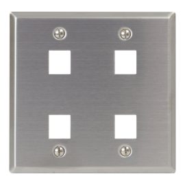 Classic Stainless Steel Faceplate 4 Ports Double Gang IC107DF4SS