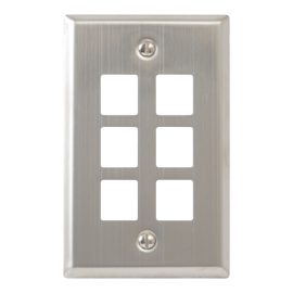Classic Stainless Steel Faceplate 6 Port IC107SF6SS