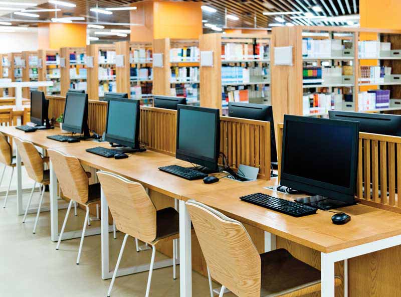 School library with computers