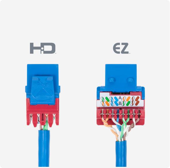Comparison of HD and EZ Keystone Jacks