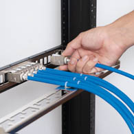 Install CAT6A FTP keystone connectors in blank FTP patch panel