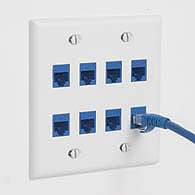 Install CAT6A Keystone connectors in faceplates