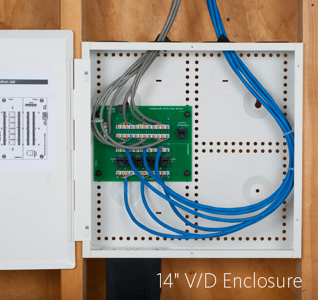 14-inch Voice and Data Residential Wiring Enclosure Combo