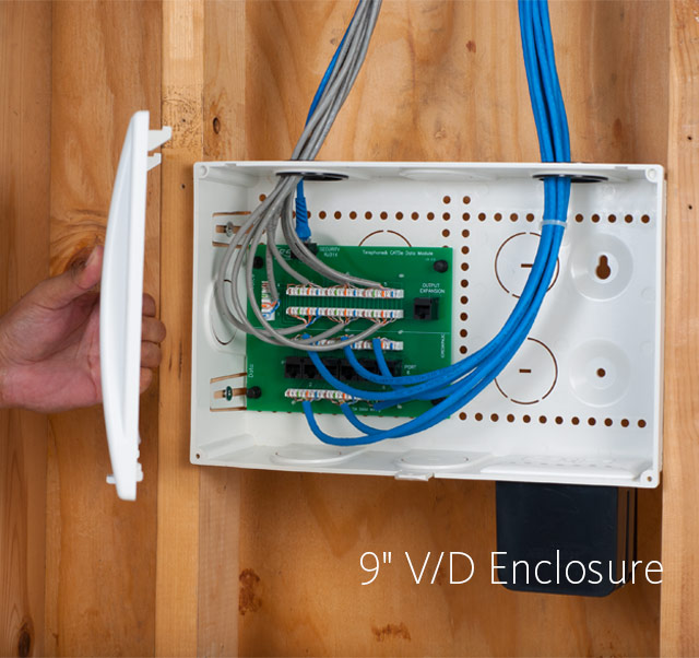 9-inch Voice and Data Residential Wiring Enclosure Combo