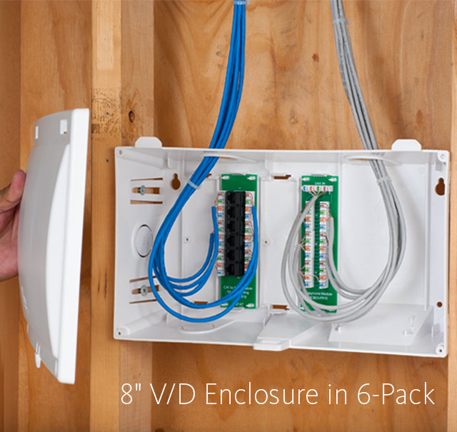 8-inch Voice and Data Residential Wiring Enclosure Combos in 6-Pack