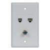 Faceplate IDC RJ-11 6P6C RJ-45 CAT5e Data F-Type ICRDSVF5WH