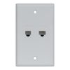 Faceplate IDC RJ-11 6P6C RJ-45 Cat5e Data ICRDSV05WH