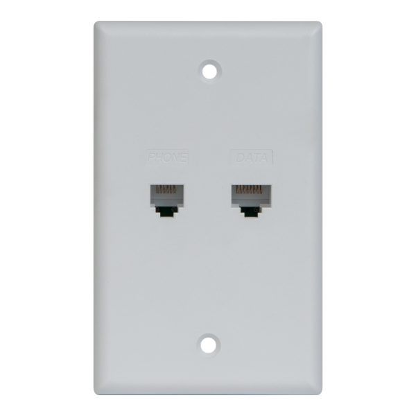 Faceplate IDC RJ-11 6P6C RJ-45 Cat5e Data ICRDSV05WH