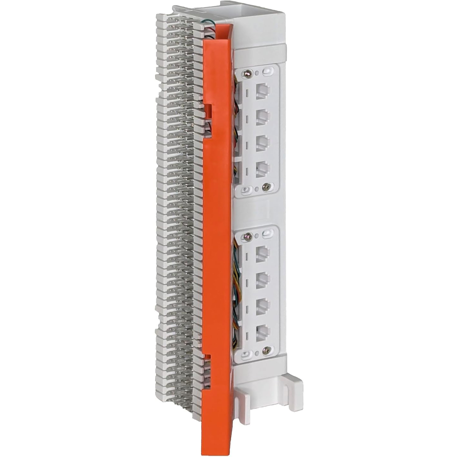 ICC 66 Block Prewired with 89D Mounting Bracket & Cover, Punch Down Block for Telephone System, 8 Port 6P6C RJ12