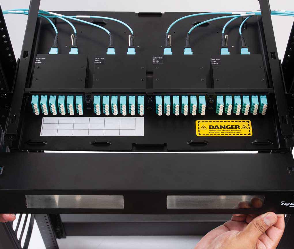 ICC Fiber Optic Enclosure with MTP Patch Cable and MPO Cassettes