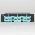 icfc12ms1g-sc-mpo-fiber-optic-lgx-cassette-aqua-multimode-adapters-12-om3-fibers-front