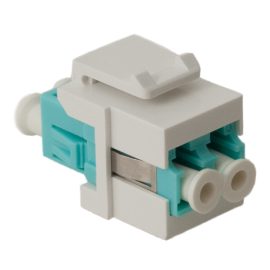 LC Fiber Optic Keystone Coupler (OM3) with Metal Sleeves and Duplex Ports IC107LCGWH