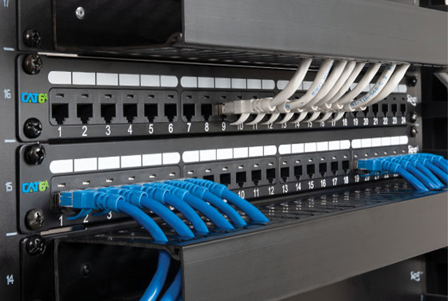 Front view of a patch panel application
