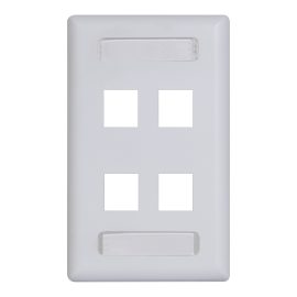 Station ID Faceplate 4 Ports Single Gang IC107S04WH