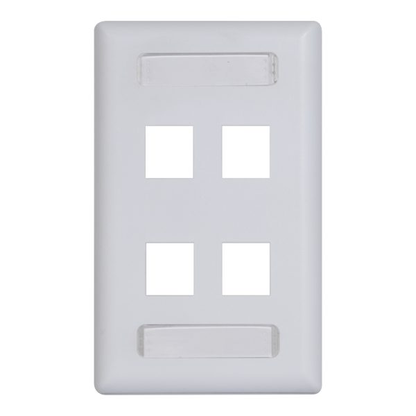 Station ID Faceplate 4 Ports Single Gang IC107S04WH