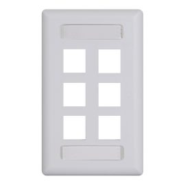 Station ID Faceplate 6 Ports Single Gang IC107S06WH