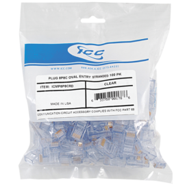 Oval Entry Stranded Modular Plug in 8P8C and 100 Pack