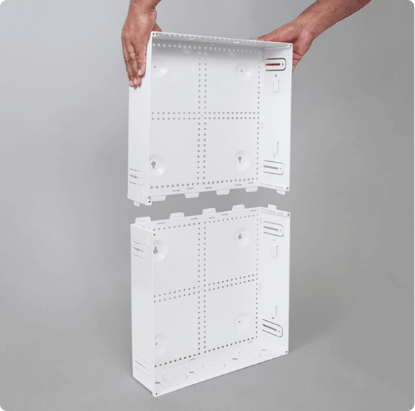 ICC 28 inch plastic enclosure cut in half