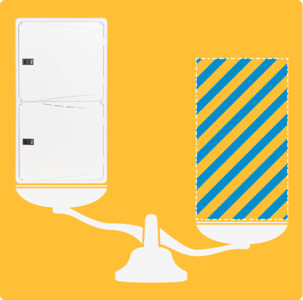 ICC 2ICC 28 inch plastic enclosure lighter on scale than metal enclosure8 inch plastic enclosure cut in half