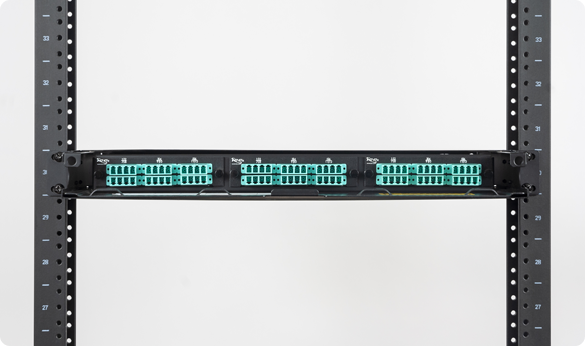 Fiber optic rack mount enclosure with Classic LGX compatible footprint